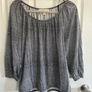 Michael Kors Black and White Patterned Blouse